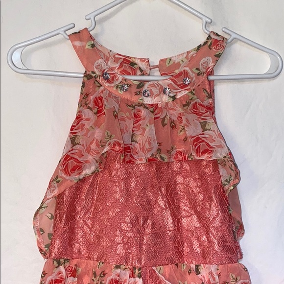 Girls Floral Maxi Dress with Shorts, Sz 10/12 - Picture 6 of 7